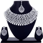 Load image into Gallery viewer, Rhodium Plated Jewellery Set White Austrian Diamond