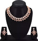 Rose Gold Plated Necklace set with Peach color Kundan