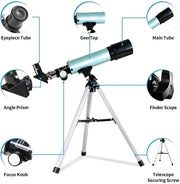 Professional HD 90X Beginners & Kids Telescope With Tripod
